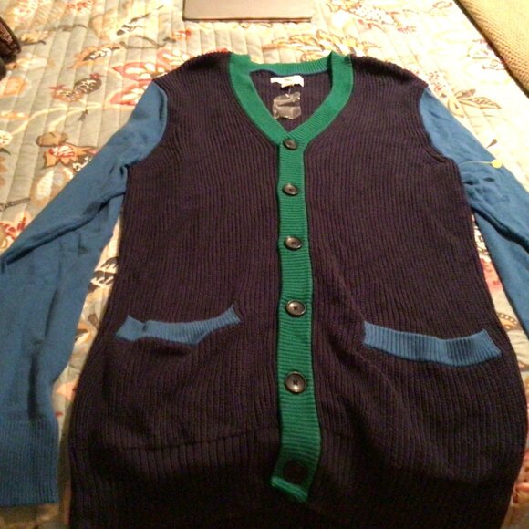 Treasure & Bond One-Shoulder Rib Sweater in black S / BP Long Cardigan Size S - Picture 3 of 10